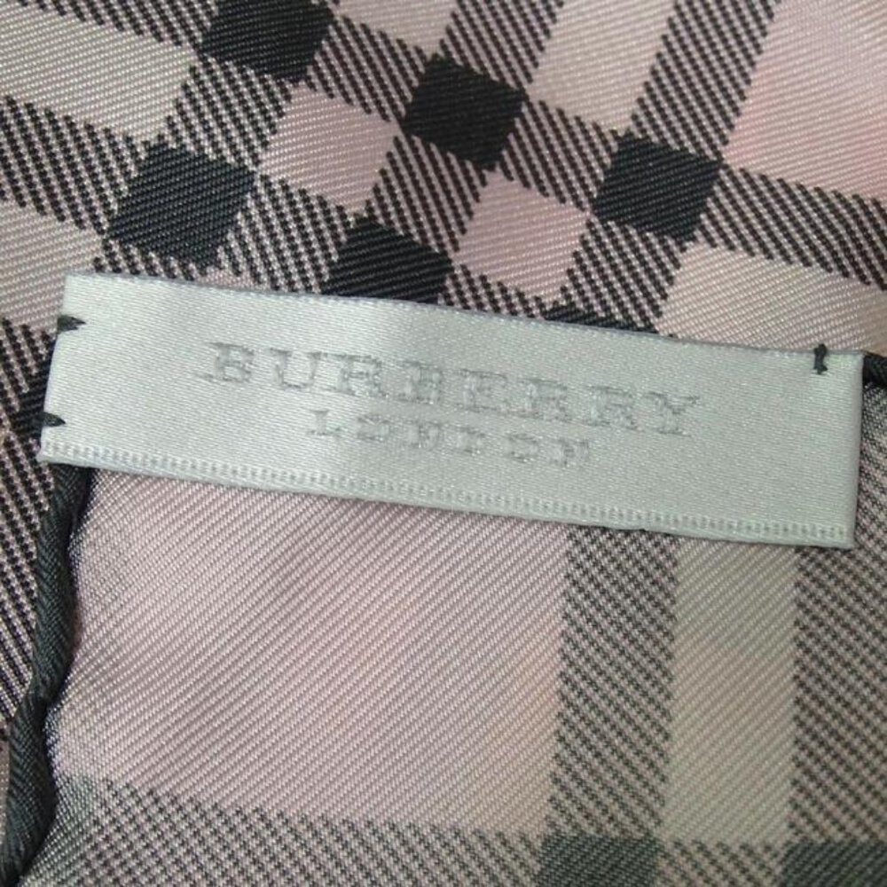 Burberry Pink Black Nova Check Plaid Print Silk - Picture 4 of 4